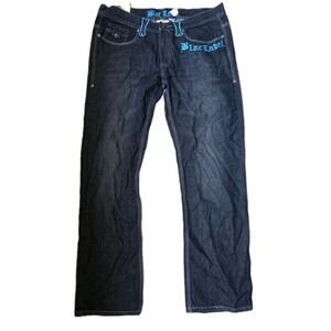 NWT Blac Label Jeans Mens 38x34 Bootcut Low Rise Hip Hop Western Embroidery